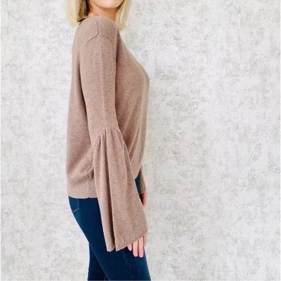 Leith Pink Fluted Bell Long Sleeve Knit Sweater Bell Cotton Wool Blend Small - Picture 12 of 13
